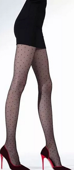 Tights 'Kropki', 20 Den, naturel/nero - Knittex — photo N1