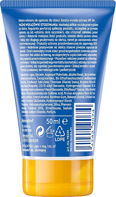 Sunscreen Lotion for Kids - Nivea Sun Kids Protect & Care 5in1 Skin Protection SPF50+ — photo N2
