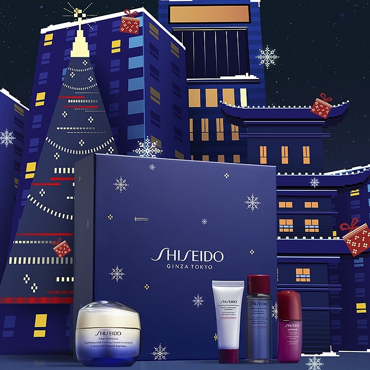 Set - Shiseido Vital Perfection Enriched Holiday Kit (f/cr/50ml + clean/foam/15ml + f/lot/30ml + f/conc/10ml) — photo N3
