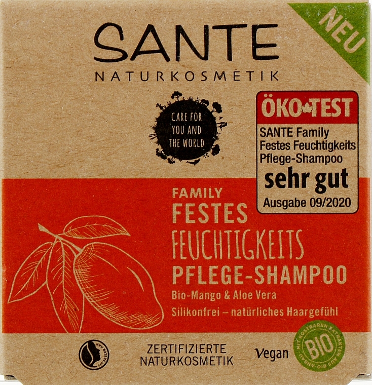 Nourishing & Moisturizing Shampoo Bar "Mango & Aloe" - Sante — photo N1