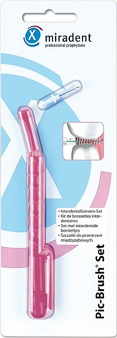 Interdental Brush, pink - Miradent Pic-Brush Set — photo N1