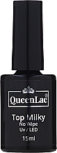 Fragrances, Perfumes, Cosmetics No Wipe Gel Polish Top Coat - QueenLac Top Milky No Wipe UV/LED