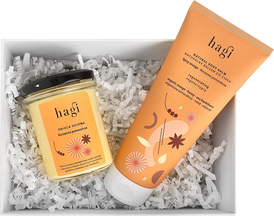 Set 'Spicy Orange' - Hagi Natural Spicy Orange (b/balm/200ml + candle/215ml) — photo N2