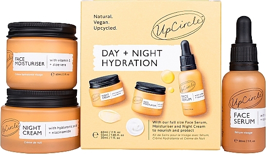 Set - UpCircle Day + Night Hydration Set (f/gel/60ml+f/cr/55ml+f/ser/30ml) — photo N1