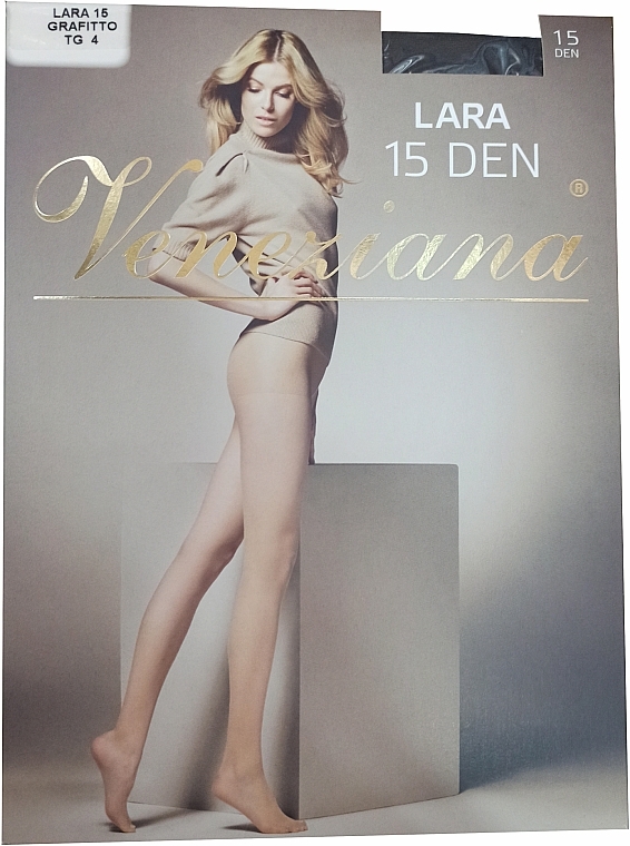 Women's Tights "Lara", 15 Den, grafitto - Veneziana — photo N3