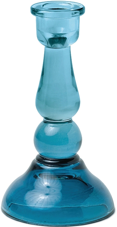 Glass Candle Holder - Paddywax Tall Glass Taper Holder Blue — photo N1
