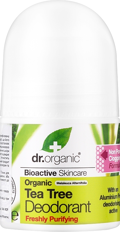 Deodorant "Tea Tree" - Dr. Organic Bioactive Skincare Tea Tree Roll-On Deodorant — photo N1