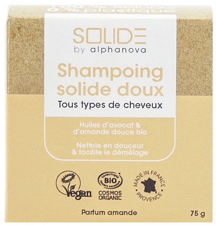 Almond Shampoo Bar - Alphanova Solide Gentle Solid Shampoo Almond Perfume Organic — photo N4