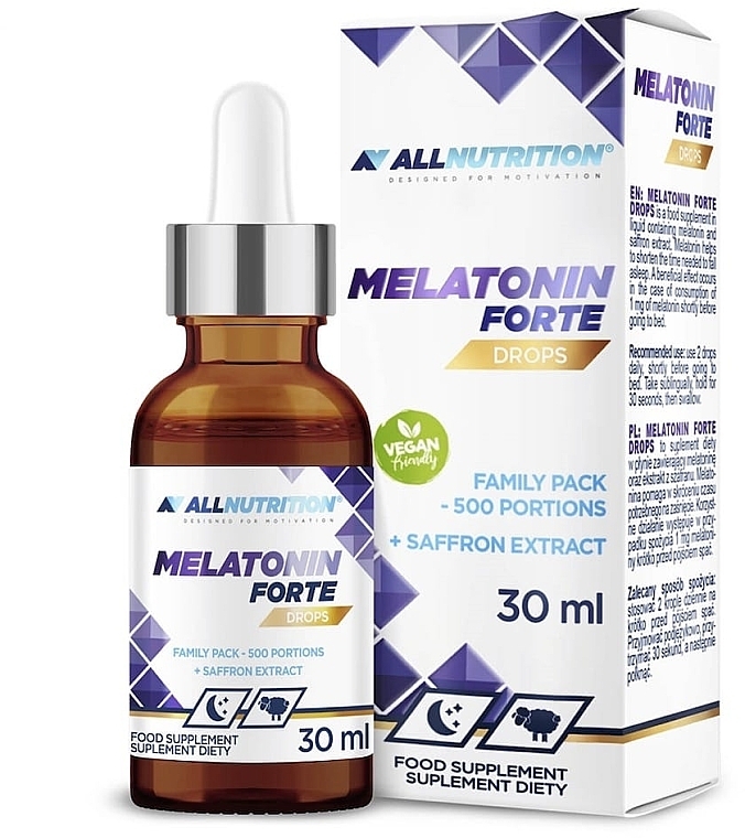 Food Supplement Drops 'Melatonin' - Allnutrition Melatonina Forte Drops — photo N1