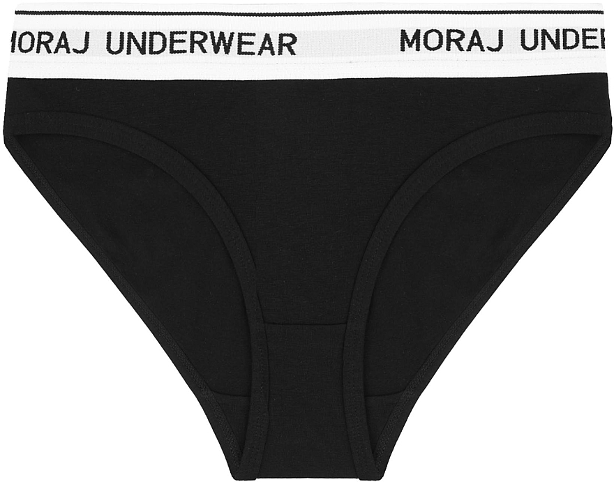 Cotton Women Panties with Wide Elastic Waistband, 1 pc, black - Moraj — photo N1