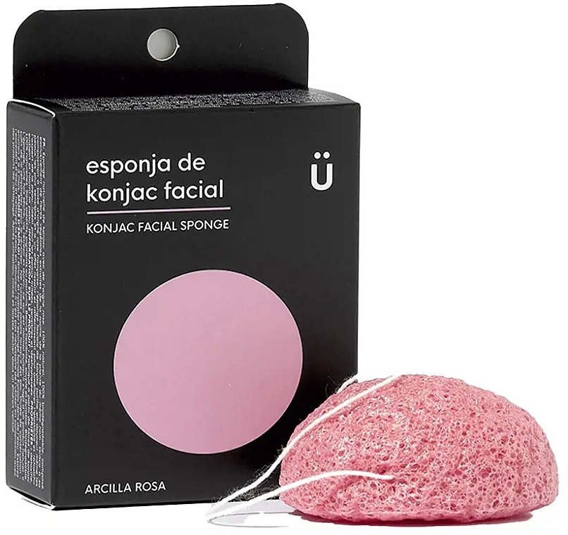 Pink Clay Face Cleansing Sponge - NaturBrush Konjac Facial Sponge Pink Clay — photo N1