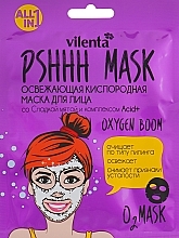 Fragrances, Perfumes, Cosmetics Refreshing Oxygen Facial Mask with Sweet Mint & Acid + Complex - Vilenta Pshhh Mask