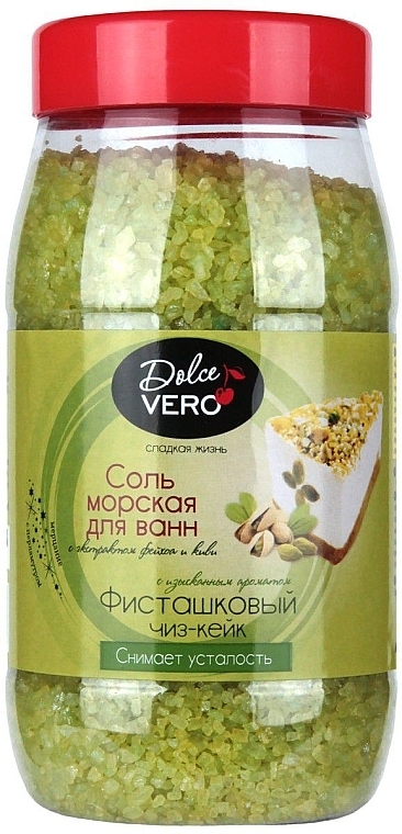 Bath Sea Salt with Feijoa && Kiwi Extract "Pistachio Cheesecake" - Aqua Cosmetics Dolce Vero — photo N1