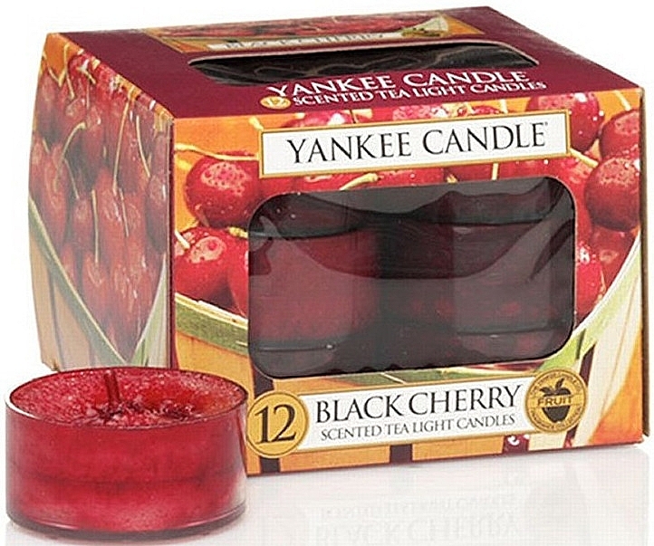 Tea Light Candles - Yankee Candle Scented Tea Light Candles Black Cherry — photo N1