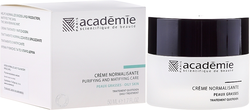 Normalizing Cream for Oily Skin - Academie Normalizing Cream Purifying and Mattifying Care — photo N1