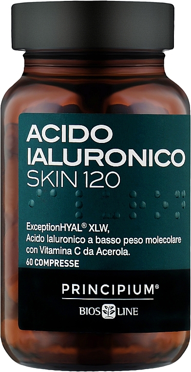 Skin Hyaluronic Acid Dietary Supplement - BiosLine Principium Laluronico Skin 120 — photo N1