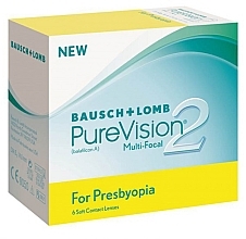 Contact Lenses, curvature 8.6mm, Low, 6 pcs. - Bausch & Lomb PureVision 2 Multi-Focal — photo N1