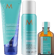 Fragrances, Perfumes, Cosmetics Set - Moroccanoil Better Your Blonde Set (shm/70ml + dry/shm/60ml + hair/oil/25ml)