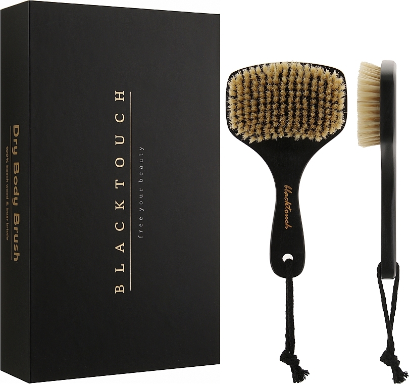 Dry Massage Brush made of Natural Beech Wood & Boar Bristles - BlackTouch — photo N2