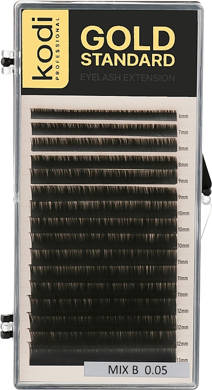 Gold Standard B 0.05 False Eyelashes (16 rows: 6/13) - Kodi Professional — photo N1