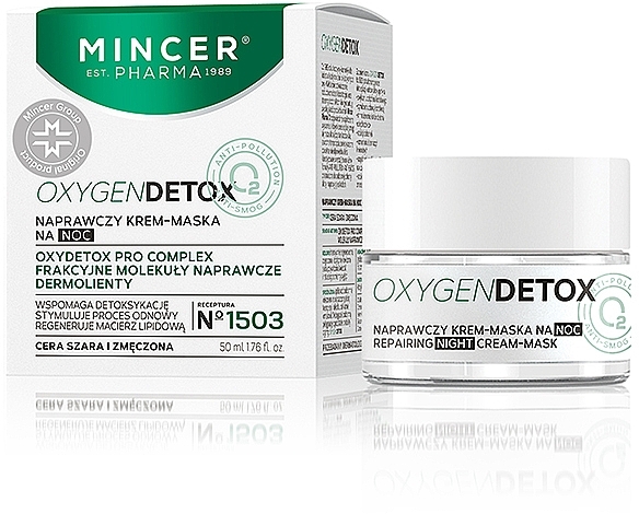 Night Protective Cream Mask - Mincer Pharma Oxygen Detox N°1503 — photo N1