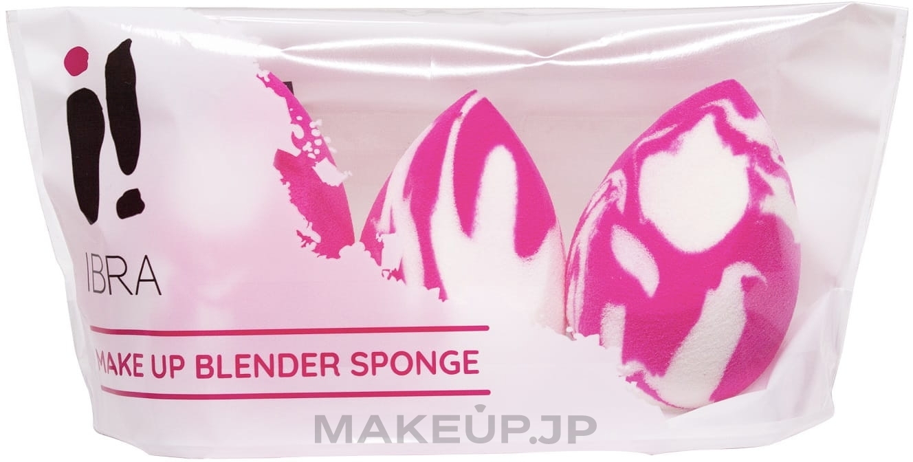 Makeup Sponge Set, 3 pcs, white-pink - Ibra Make Up Blender Sponge Doble Color — photo 3 szt.