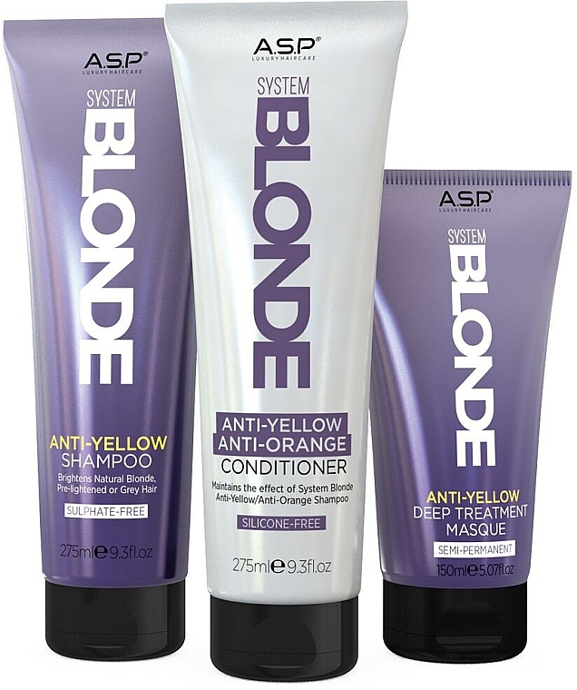 Set - Affinage Salon Professional System Blonde Anti-Yellow Rescue Kit (sh/275ml + cond/275ml + mask/150ml) — photo N2