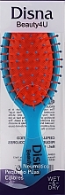 Oval Hair Brush with Nylon Bristles & Pins, 18 cm, turquoise - Disna Beauty4U — photo N1