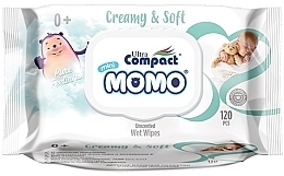 Fragrances, Perfumes, Cosmetics Kids Wet Wipes, 120 pcs. - Ultra Compact Mini Momo Creamy & Soft