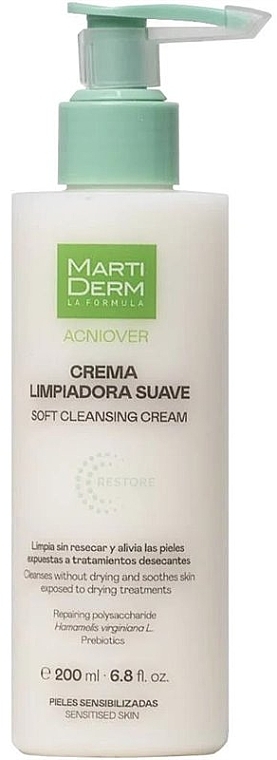 Soft Cleansing Cream for Acne-Prone Skin - MartiDerm Acniover Restore Soft Cleansing Cream — photo N1