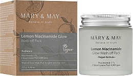 Cleansing Niacinamide Mask for Even Skin Tone - Mary & May Lemon Niacinamide Glow Wash Off Pack — photo N2