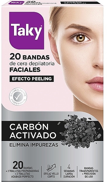 Carcoal Facial Wax Strips - Taky Activated Carbon Facial Wax Strips — photo N1