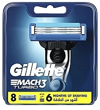 Razor Cartridges, 8 pcs - Gillette Mach3 Turbo — photo N1