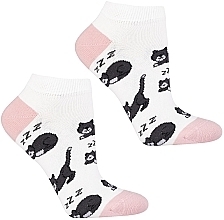 Women's Short Socks, CSD170-156, White Cat - Moraj — photo N1