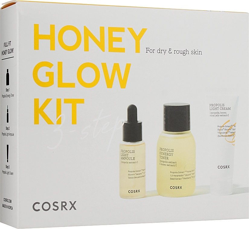 Set - Cosrx Honey Glow Propolis Trial Kit (f/ampoul/10ml + f/toner/30ml + f/cr/15ml) — photo N1