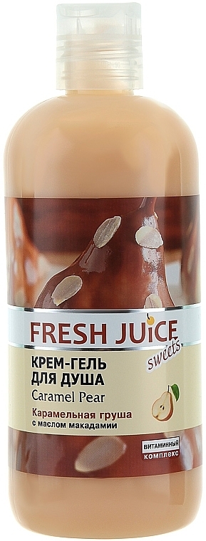 Shower Cream Gel "Caramel Pear" - Fresh Juice Sweets Caramel Pear — photo N1