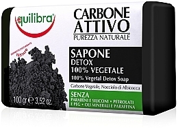 Active Charcoal Cleansing Soap - Equilibra Active Charcoal 100% Vegetal Detox Soap — photo N1