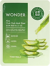 Fragrances, Perfumes, Cosmetics Sheet Face Mask with Aloe Extract - Tony Moly Wonder Aloe Chok Chok Mask Sheet