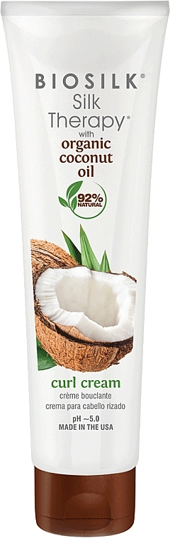 Styling Hair Cream - BioSilk Silk Therapy Organic Coconut Oil Curl Cream — photo N1