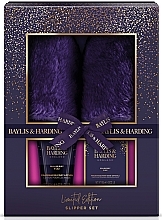 Fragrances, Perfumes, Cosmetics Set - Baylis & Harding Mulberry Fizz Slipper Gift Set (bath/salt/100g + lot/140ml + slippers)