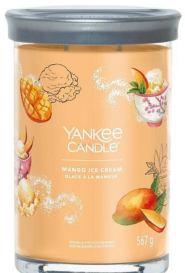 Scented Candle in Glass 'Mango Ice Cream', 2 wicks - Yankee Candle Singnature — photo N1