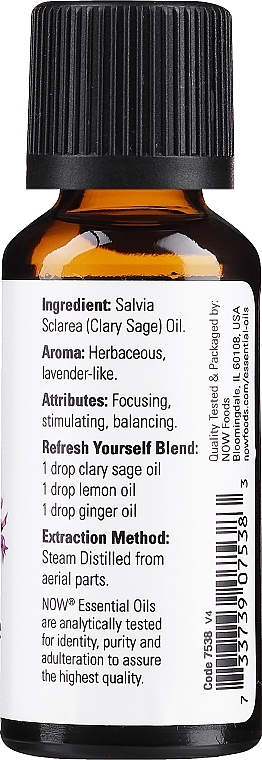 Clary Sage Essential Oil - Now Foods Essential Oils 100% Pure Clary Sage — photo N2