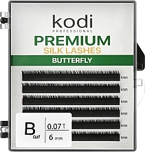 Fragrances, Perfumes, Cosmetics Butterfly Green B 0.07 False Eyelashes (6 rows: 6 mm) - Kodi Professional