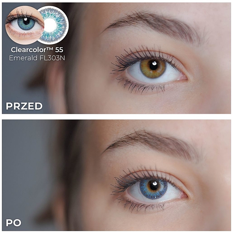 Emerald Contact Lenses, 2 pcs - Clearlab Clearcolor 55 Emerald FL303N — photo N17