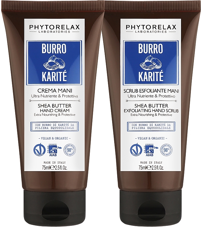 Set - Phytorelax Laboratories Burro Di Karite Hand Treatment Shea Butter (h/cr/75ml + h/scr/75ml) — photo N4