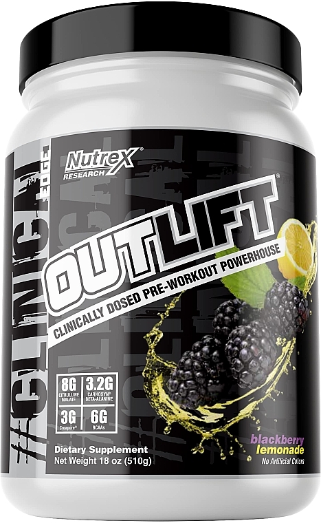 Pre-Workout Dietary Supplement - Blackberry Lemonade Flavour - Nutrex OutLift Blackberry Lemonade — photo N1