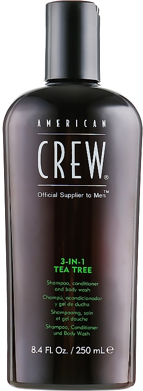 Hair and Body Wash 3-in-1 "Tea Tree" - American Crew Tea Tree 3-in-1 Shampoo, Conditioner and Body Wash — photo N1