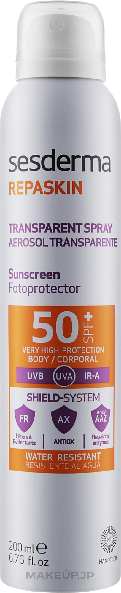 Sunscreen Body Spray - SesDerma Laboratories Repaskin Aerosol Spray SPF50 — photo 200 ml