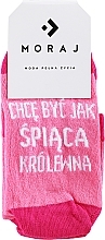 Women Socks with Funny Text, pink - Moraj — photo N1