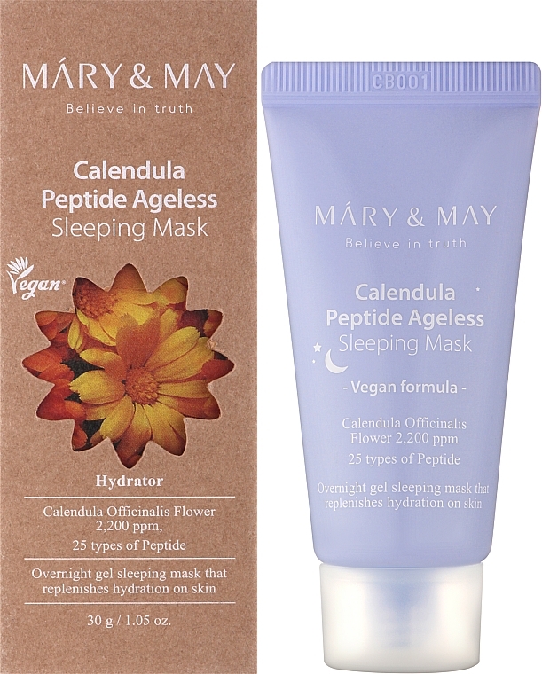Night Gel Face Mask - Mary & May Calendula Peptide Ageless Sleeping Mask — photo N5